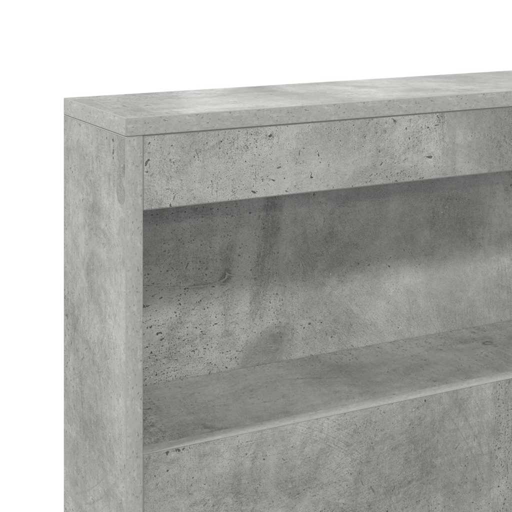 vidaXL Aufbewahrungskopfteil mit Regal Beton Grau 135 cm Holzwerkstoff