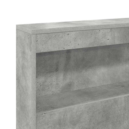 vidaXL Aufbewahrungskopfteil mit Regal Beton Grau 135 cm Holzwerkstoff