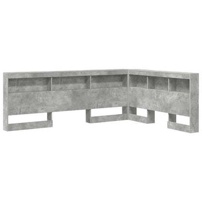 vidaXL Aufbewahrungskopfteil mit Regal Beton Grau 135 cm Holzwerkstoff