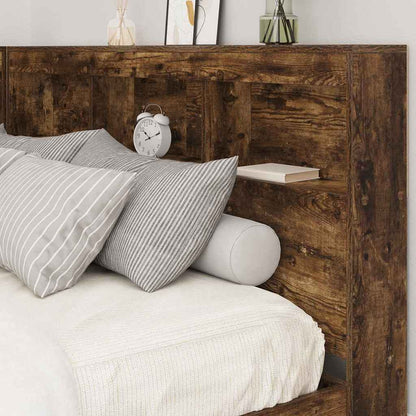 vidaXL Aufbewahrungskopfteil Geräucherte Eiche 135 cm Holzwerkstoff