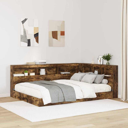 vidaXL Aufbewahrungskopfteil Geräucherte Eiche 135 cm Holzwerkstoff
