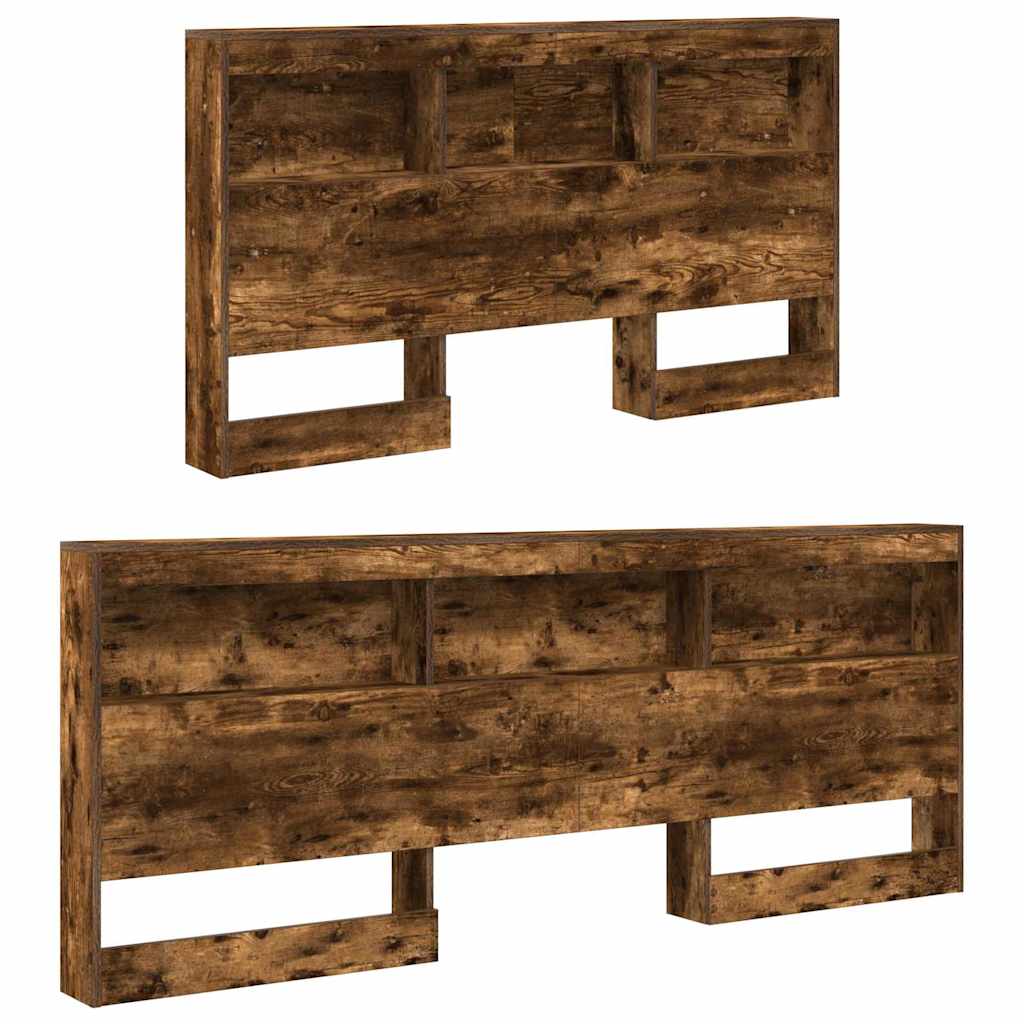vidaXL Aufbewahrungskopfteil Geräucherte Eiche 135 cm Holzwerkstoff