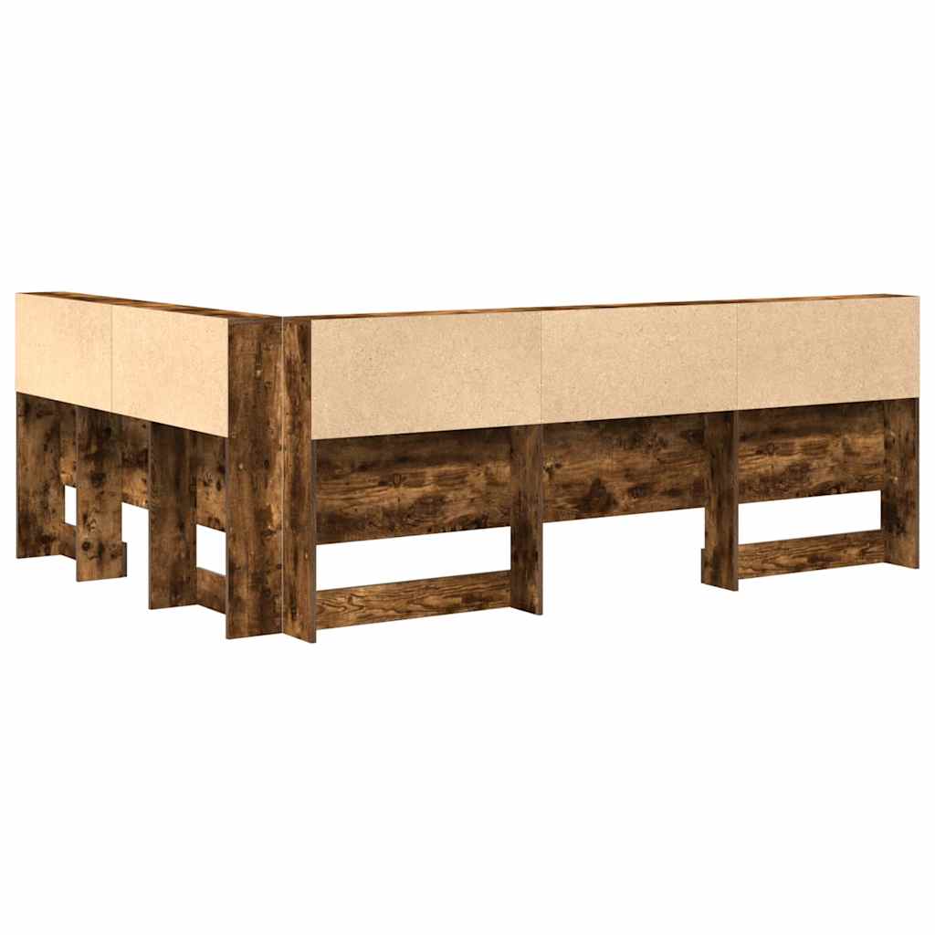vidaXL Aufbewahrungskopfteil Geräucherte Eiche 135 cm Holzwerkstoff
