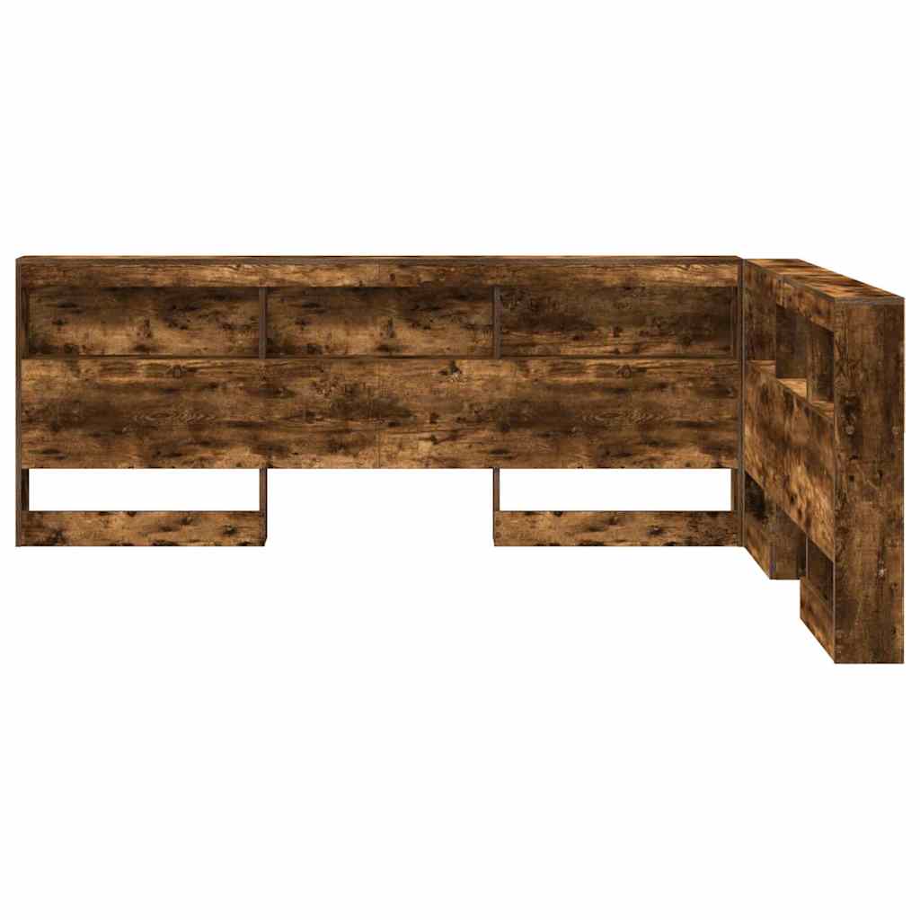 vidaXL Aufbewahrungskopfteil Geräucherte Eiche 135 cm Holzwerkstoff