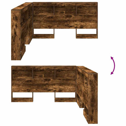 vidaXL Aufbewahrungskopfteil Geräucherte Eiche 135 cm Holzwerkstoff