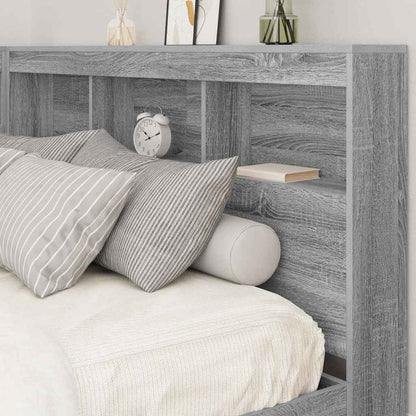 vidaXL Aufbewahrungskopfteil Graues Sonoma 135 cm Holzwerkstoff