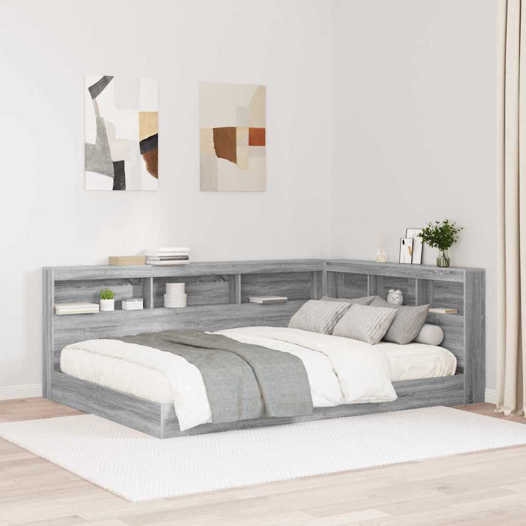 vidaXL Aufbewahrungskopfteil Graues Sonoma 135 cm Holzwerkstoff