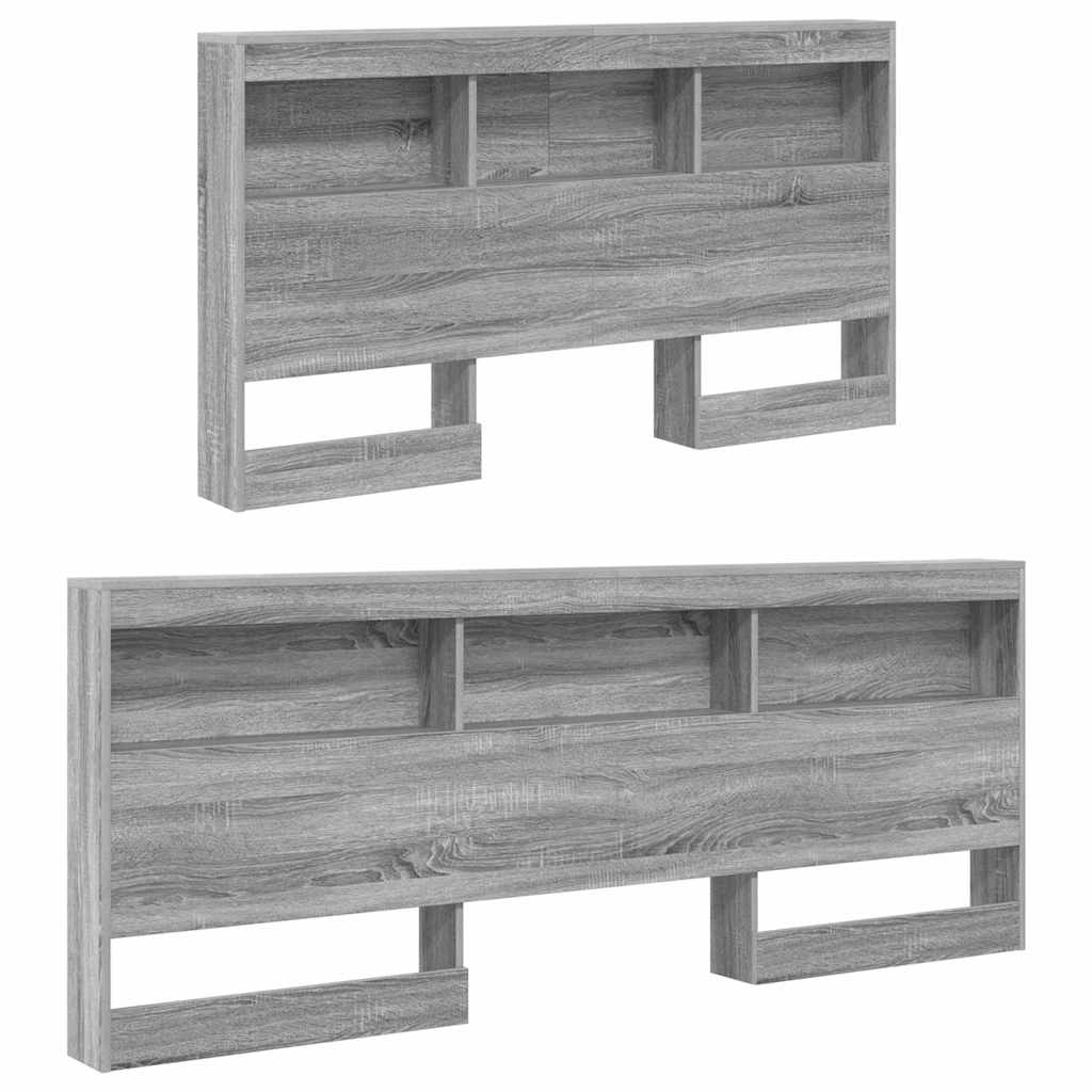 vidaXL Aufbewahrungskopfteil Graues Sonoma 135 cm Holzwerkstoff