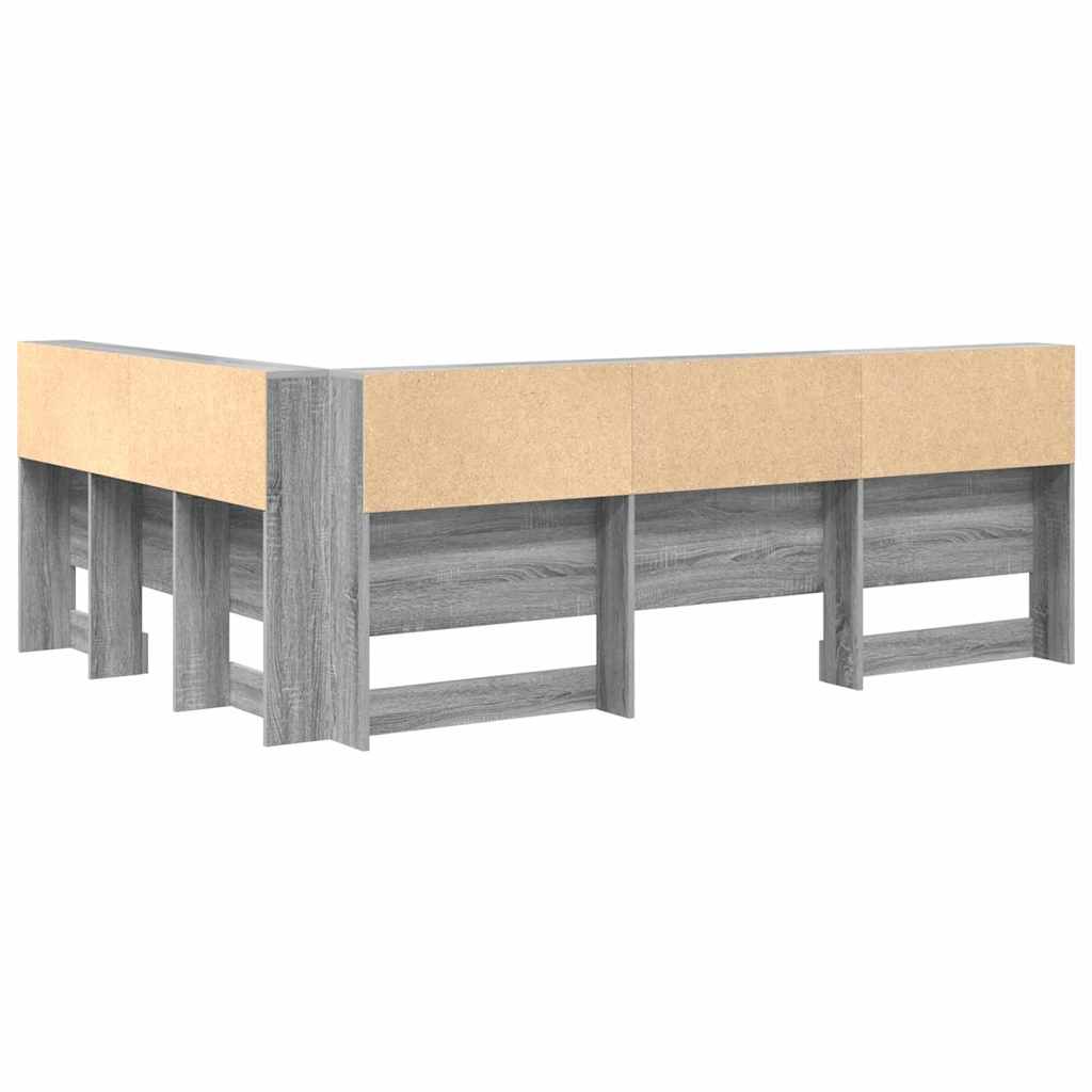 vidaXL Aufbewahrungskopfteil Graues Sonoma 135 cm Holzwerkstoff