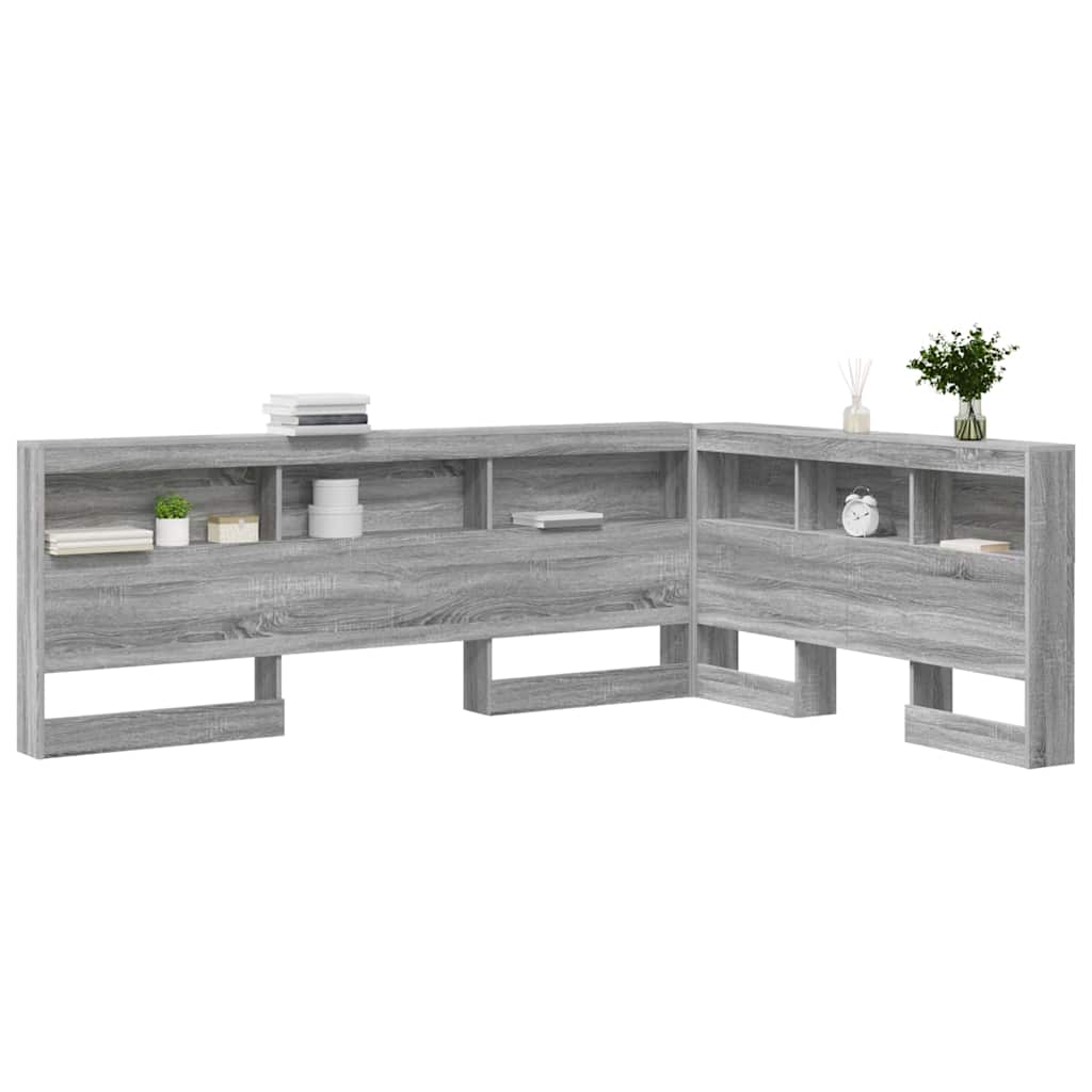 vidaXL Aufbewahrungskopfteil Graues Sonoma 135 cm Holzwerkstoff