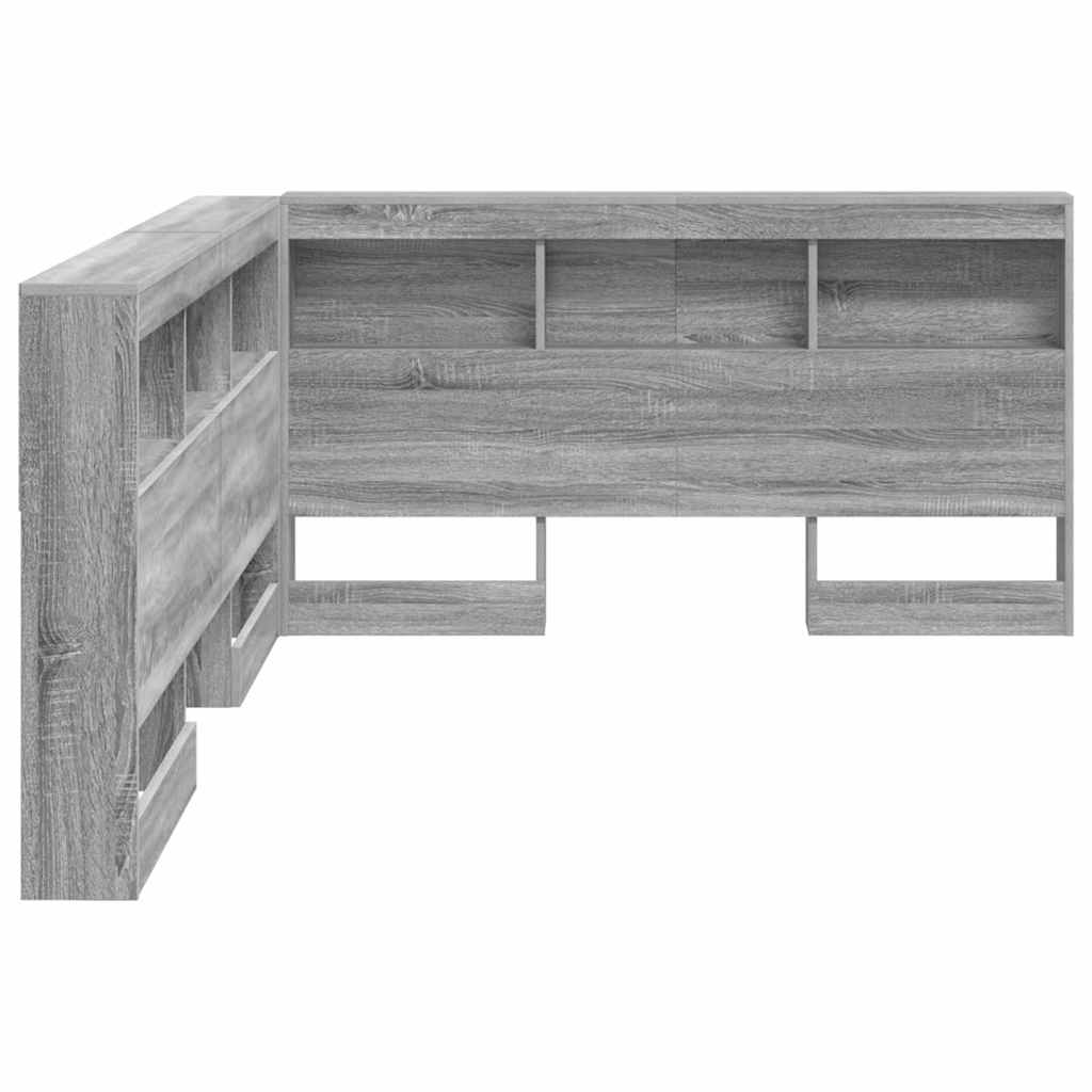 vidaXL Aufbewahrungskopfteil Graues Sonoma 135 cm Holzwerkstoff