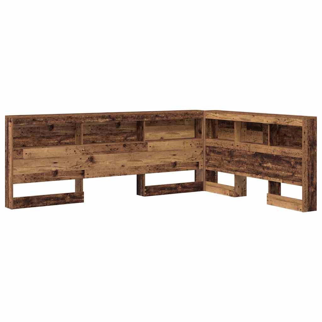 vidaXL Aufbewahrungskopfteil mit Regal Altholz 135 cm Holzwerkstoff