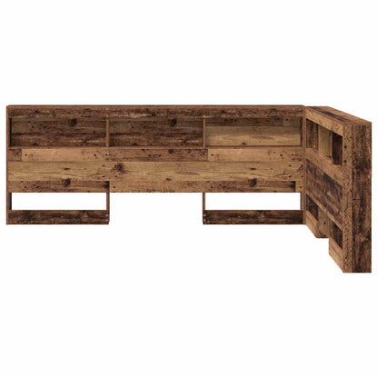 vidaXL Aufbewahrungskopfteil mit Regal Altholz 135 cm Holzwerkstoff