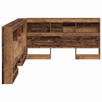 vidaXL Aufbewahrungskopfteil mit Regal Altholz 135 cm Holzwerkstoff