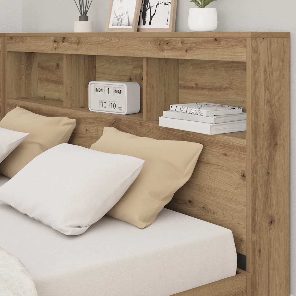 vidaXL Aufbewahrungskopfteil Artisan-Eiche 135 cm Holzwerkstoff