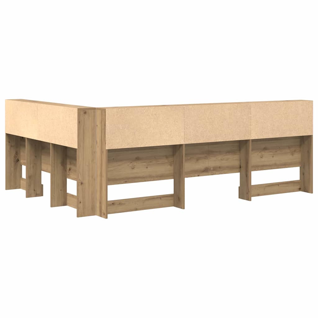 vidaXL Aufbewahrungskopfteil Artisan-Eiche 135 cm Holzwerkstoff