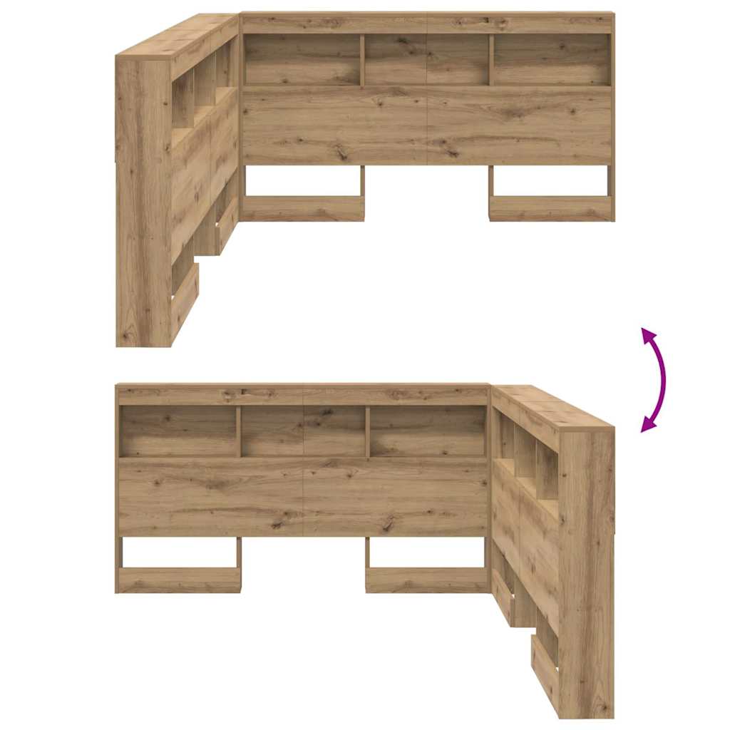 vidaXL Aufbewahrungskopfteil Artisan-Eiche 135 cm Holzwerkstoff