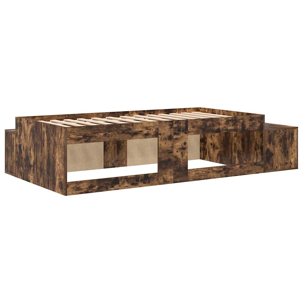 Aufbewahrungsbettgestell Geräucherte Eiche 80 cm Holzwerkstoff