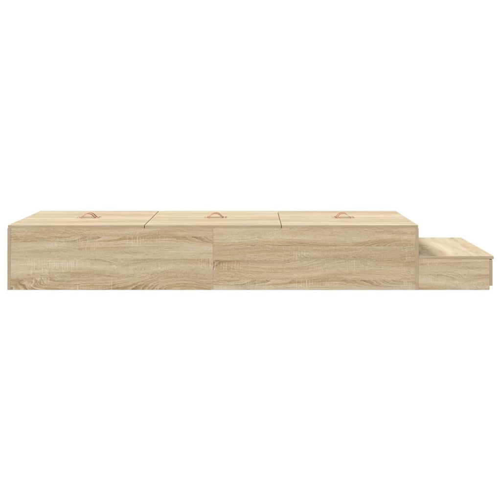 Aufbewahrungsbettgestell Sonoma-Eiche 100 cm Holzwerkstoff
