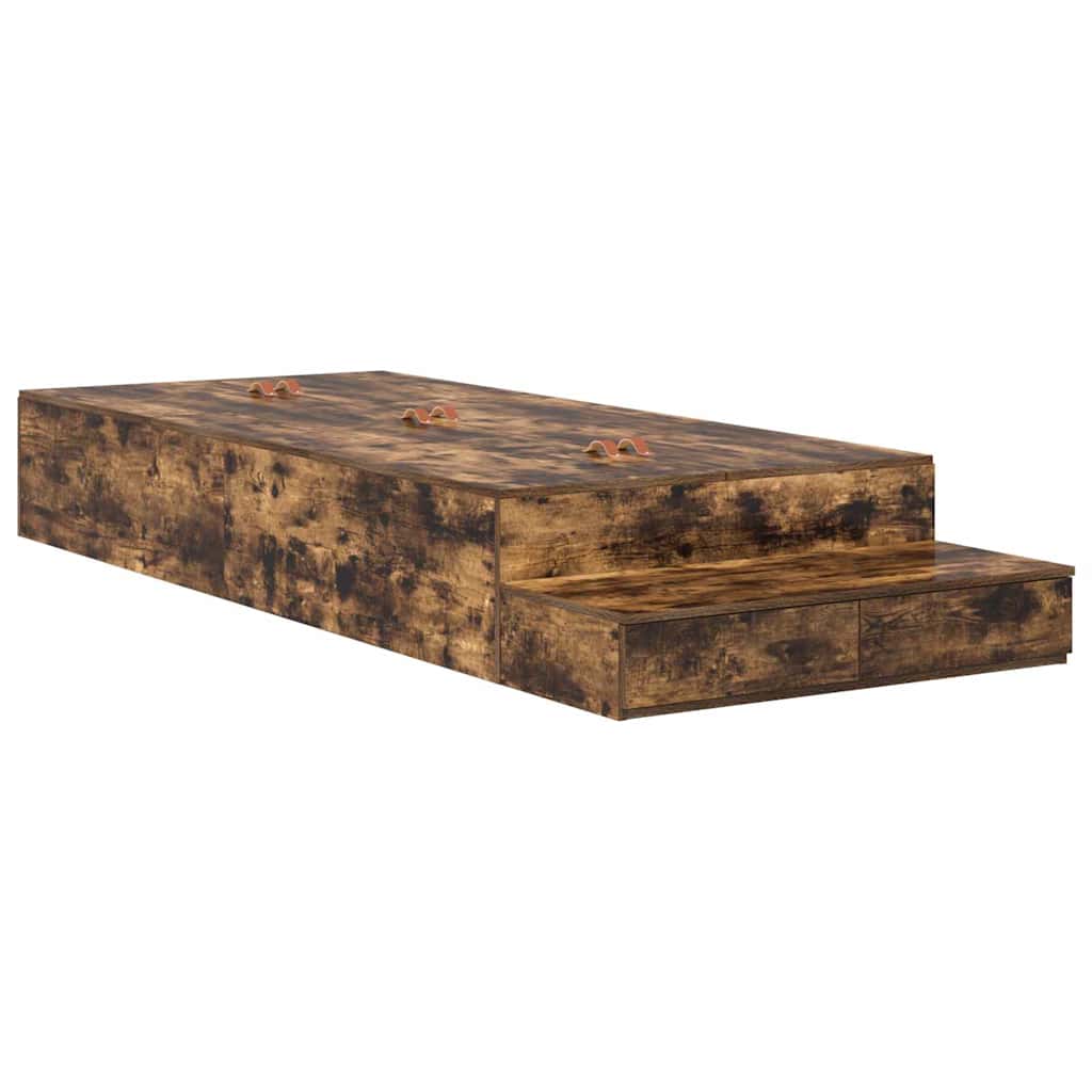 Aufbewahrungsbettgestell Geräucherte Eiche 100 cm Holzwerkstoff