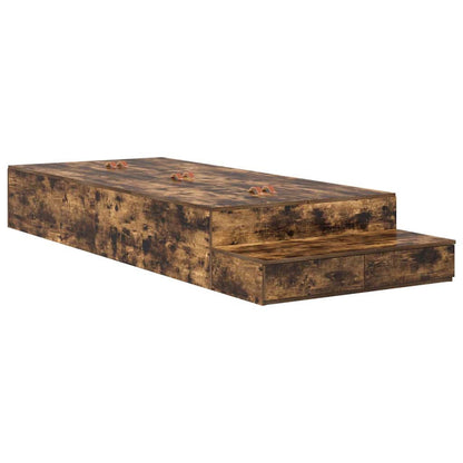 Aufbewahrungsbettgestell Geräucherte Eiche 100 cm Holzwerkstoff