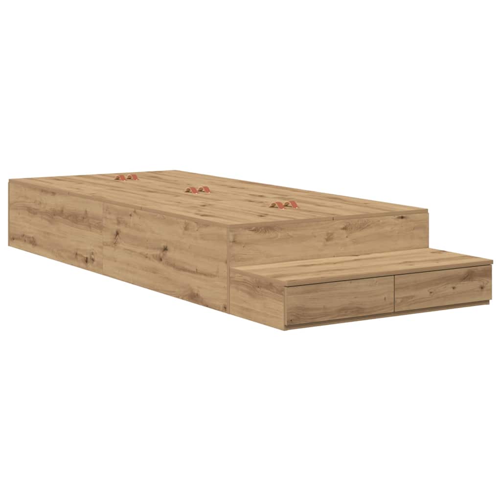 Aufbewahrungsbettgestell Artisan-Eiche 100 cm Holzwerkstoff