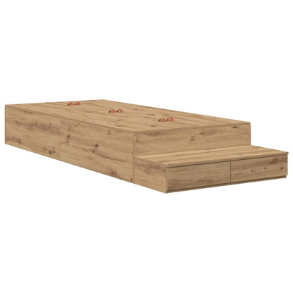 Aufbewahrungsbettgestell Artisan-Eiche 100 cm Holzwerkstoff