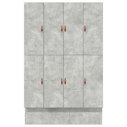 Aufbewahrungsbettgestell Beton Grau 150 cm Holzwerkstoff