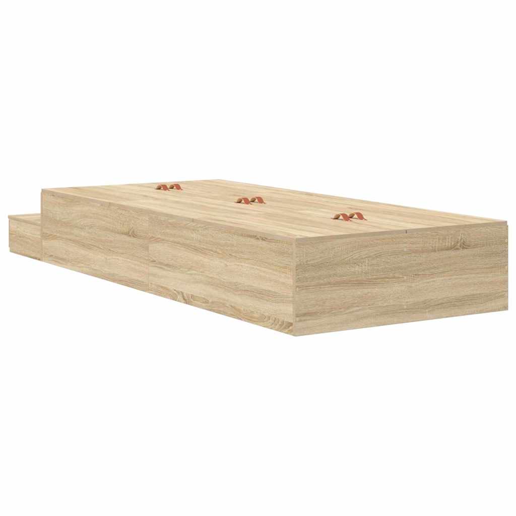 Aufbewahrungsbettgestell Sonoma-Eiche 90 cm Holzwerkstoff