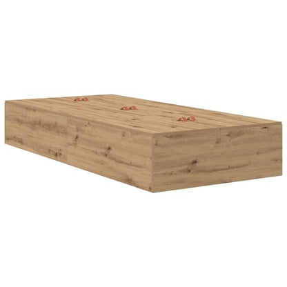 vidaXL Aufbewahrungsbettgestell Artisan-Eiche 90 cm Holzwerkstoff