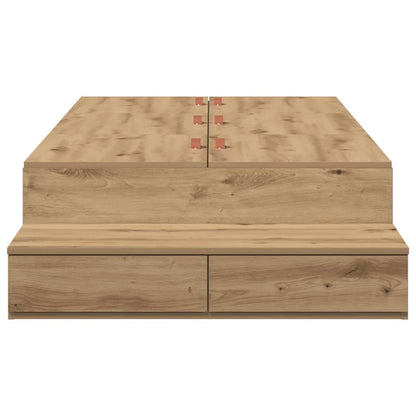 vidaXL Aufbewahrungsbettgestell Artisan-Eiche 90 cm Holzwerkstoff