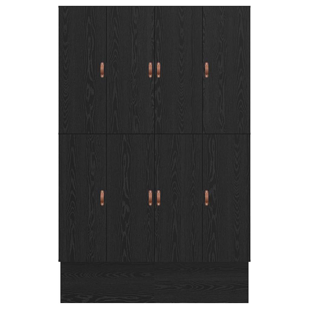 Aufbewahrungsbettgestell Schwarz Eichen-Optik 140 cm