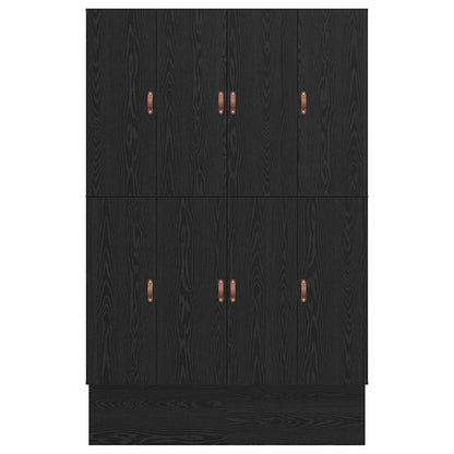 Aufbewahrungsbettgestell Schwarz Eichen-Optik 140 cm