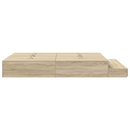 Aufbewahrungsbettgestell Sonoma-Eiche 140 cm Holzwerkstoff