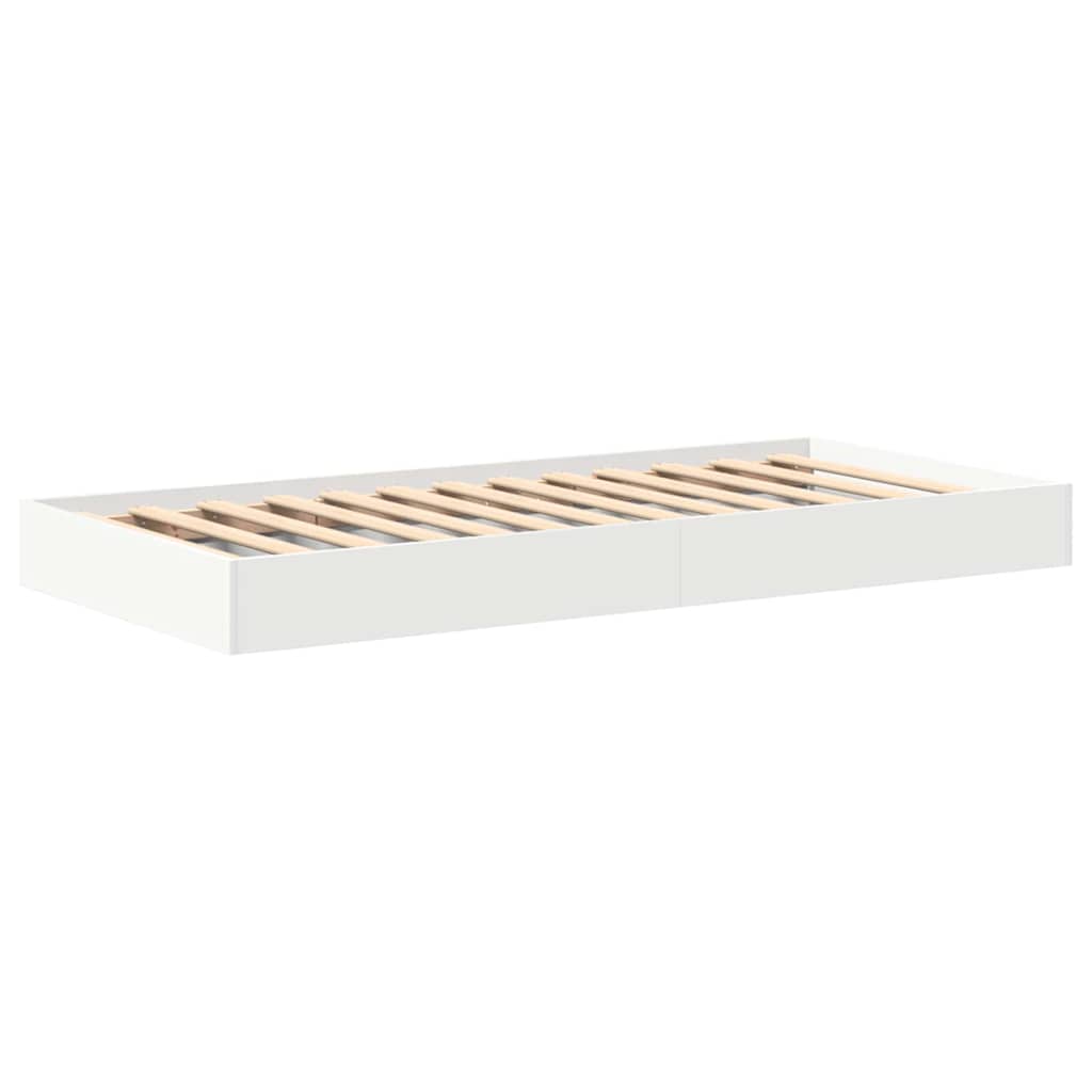 vidaXL Lit bibliothèque avec tête de lit Blanc 90 x 200 cm Bois d'ingénierie