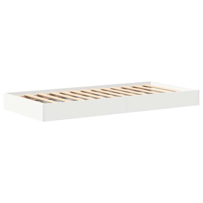 vidaXL Lit bibliothèque avec tête de lit Blanc 90 x 200 cm Bois d'ingénierie