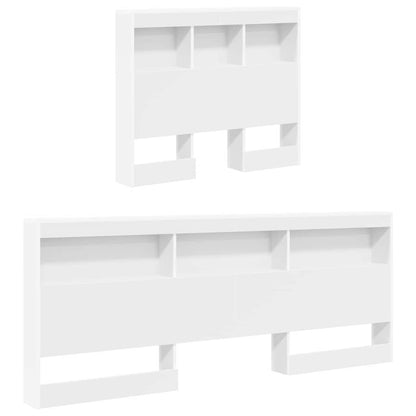 vidaXL Lit bibliothèque avec tête de lit Blanc 90 x 200 cm Bois d'ingénierie