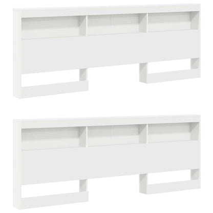 vidaXL Bücherregal-Bett mit Kopfteil Weiß 200 x 200 cm Holzwerkstoff