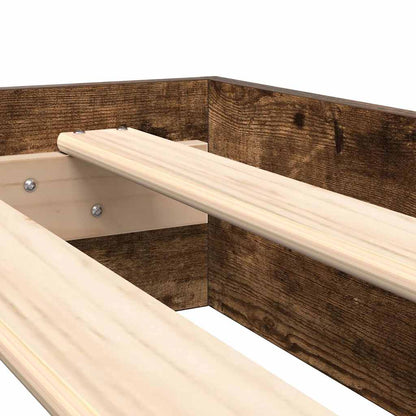 vidaXL Bücherregal-Bett Räuchereiche 180 x 200 cm Holzwerkstoff
