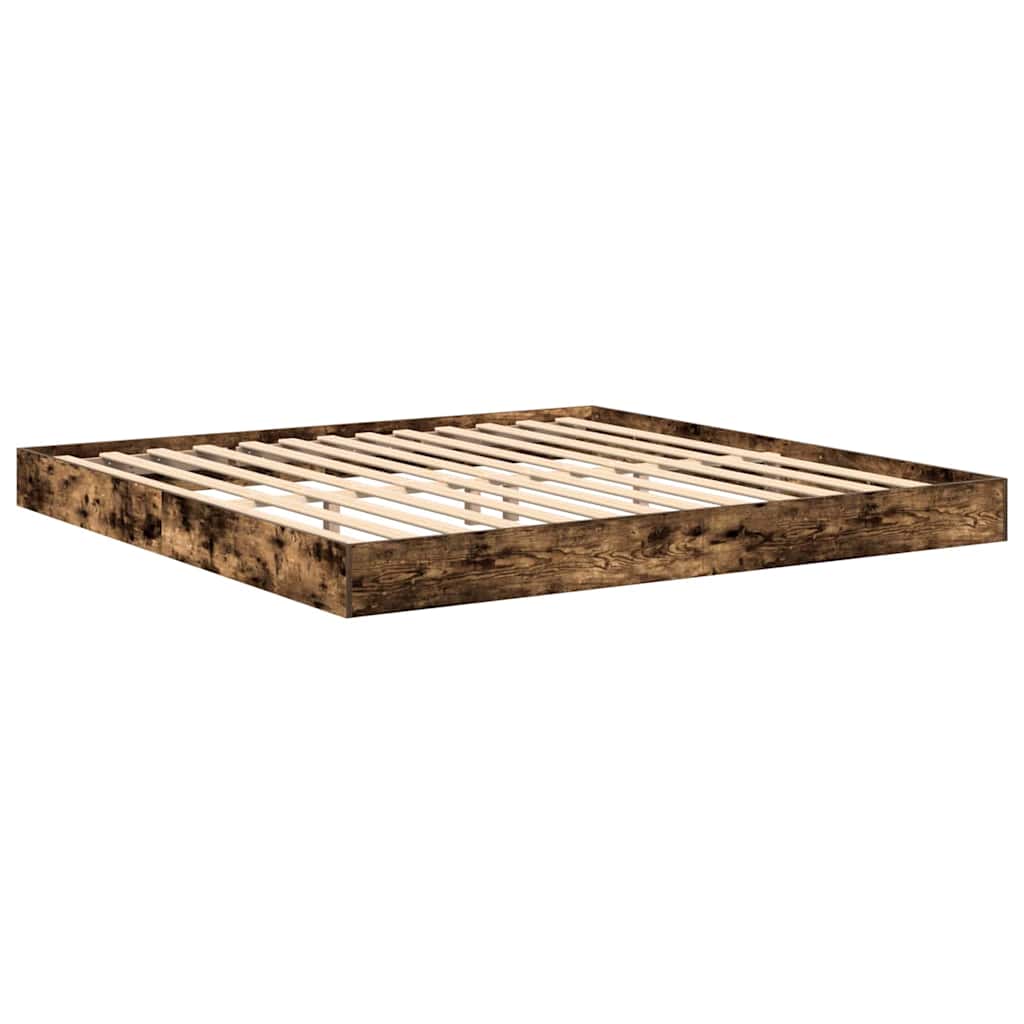 vidaXL Bücherregal-Bett Räuchereiche 180 x 200 cm Holzwerkstoff