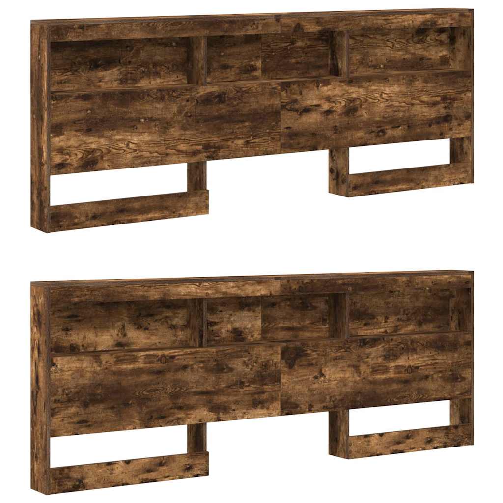 vidaXL Bücherregal-Bett Räuchereiche 180 x 200 cm Holzwerkstoff