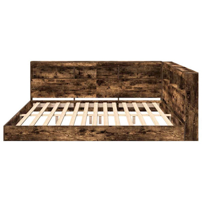 vidaXL Bücherregal-Bett Räuchereiche 180 x 200 cm Holzwerkstoff