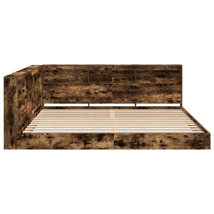 vidaXL Bücherregal-Bett Räuchereiche 180 x 200 cm Holzwerkstoff