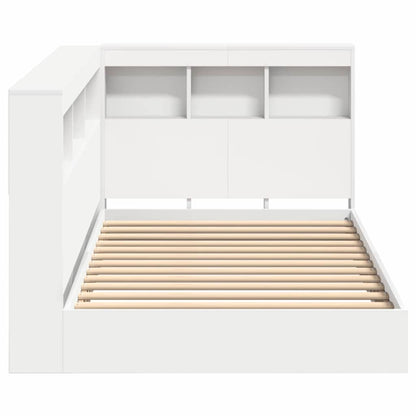 vidaXL Bücherregal-Bett mit Kopfteil Weiß 90 x 190 cm Holzwerkstoff
