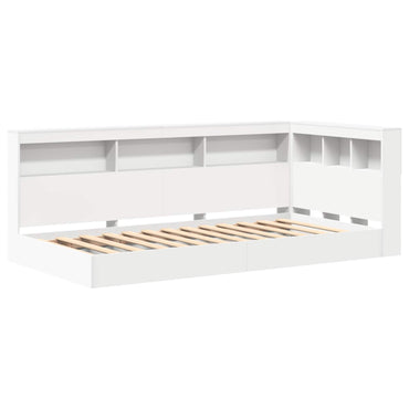 vidaXL Bücherregal-Bett mit Kopfteil Weiß 75 x 190 cm Holzwerkstoff
