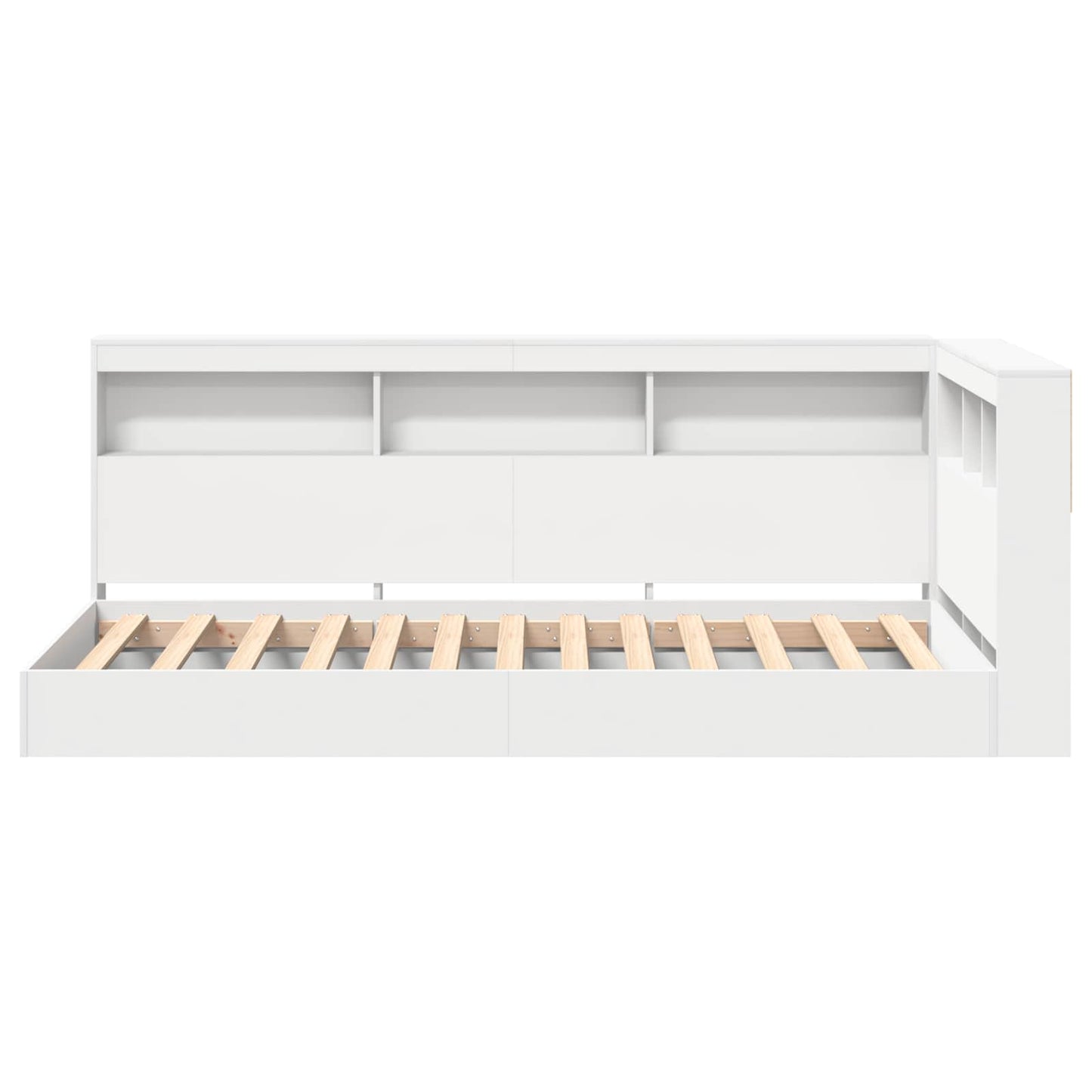 vidaXL Bücherregal-Bett mit Kopfteil Weiß 75 x 190 cm Holzwerkstoff