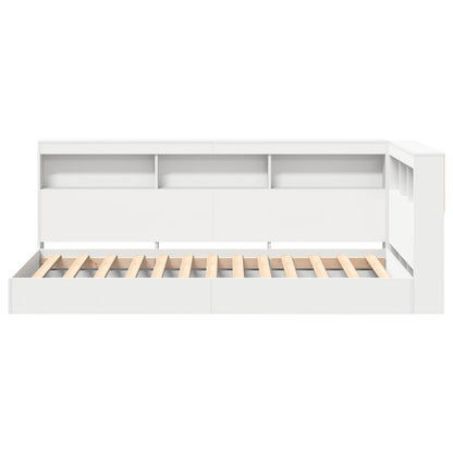 vidaXL Bücherregal-Bett mit Kopfteil Weiß 75 x 190 cm Holzwerkstoff