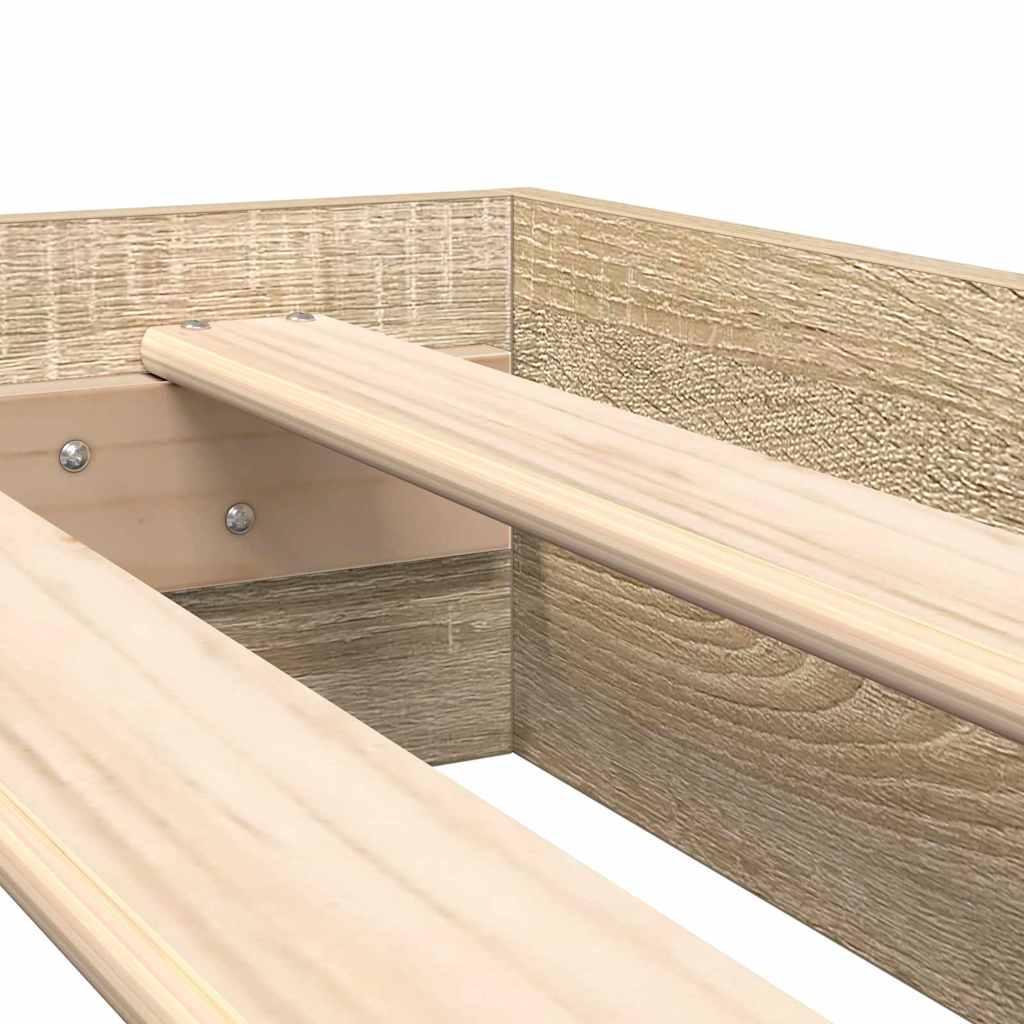 vidaXL Bücherregal-Bett Sonoma-Eiche 75 x 190 cm Holzwerkstoff
