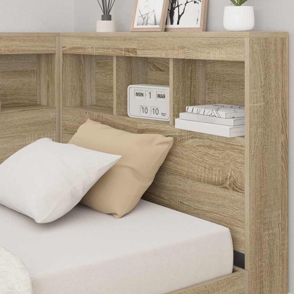 vidaXL Bücherregal-Bett Sonoma-Eiche 75 x 190 cm Holzwerkstoff