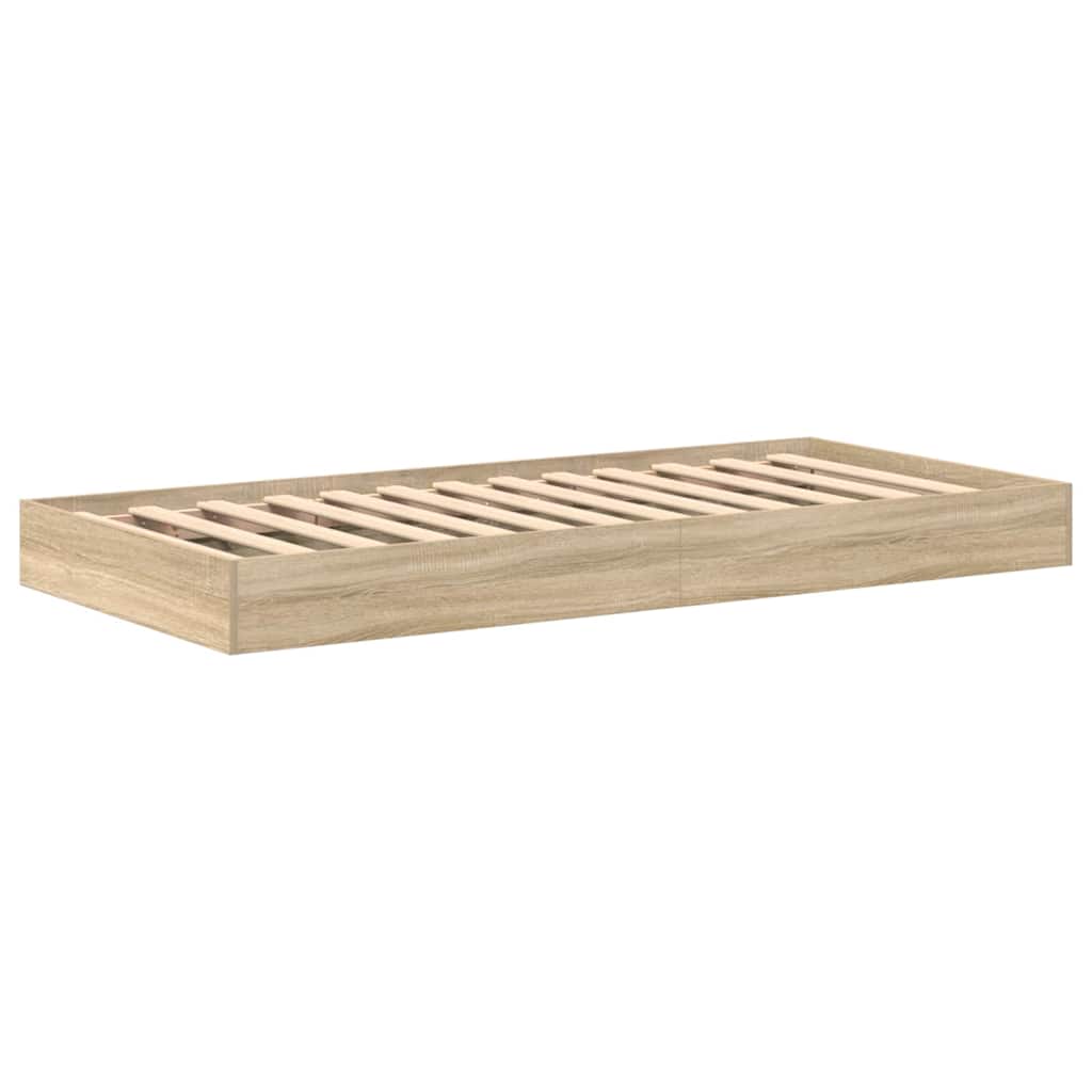 vidaXL Bücherregal-Bett Sonoma-Eiche 75 x 190 cm Holzwerkstoff